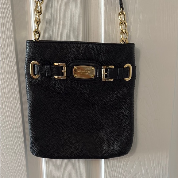 Michael Kors Black and Gold Crossbody Bag with Chain Strap - Picture 1 of 7